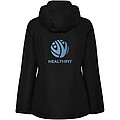 America womens padded parka jacket, solid black