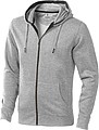 Arora unisex full zip hoodie, grey melange