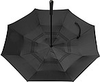 Automatic, reversible, twin-layer umbrella