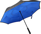 Automatic, reversible, twin-layer umbrella