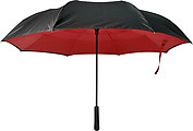 Automatic, reversible, twin-layer umbrella