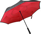 Automatic, reversible, twin-layer umbrella