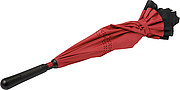 Automatic, reversible, twin-layer umbrella