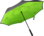 Automatic, reversible, twin-layer umbrella