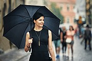 Automatic umbrella, plastic handle, black