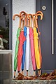 Automatic wooden stick umbrella 