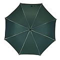Automatic wooden stick umbrella with colour-matching piping,colour dark green, beige