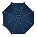 Automatic wooden stick umbrella with colour-matching piping,colour navy blue, beige