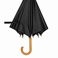 Automatic woodens umbrella, black