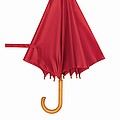Automatic woodens umbrella, red