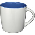 Aztec ceramic mug, white/blue