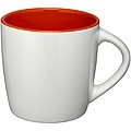 Aztec ceramic mug, white/orange