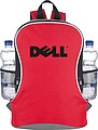 Backpack with side compartments, red