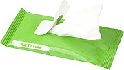 Bag with 10 wet tissues.Cobalt blue