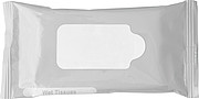 Bag with 10 wet tissues.Silver