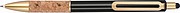 Ball pen with cork grip zone