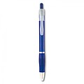 Ball pen with rubber grip, transparent blue