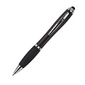 Ballpen with black ink and rubber tip. Black