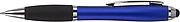 Ballpen with black ink and rubber tip. Blue
