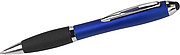 Ballpen with black ink and rubber tip. Blue