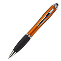 Ballpen with black ink and rubber tip. Orange