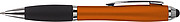 Ballpen with black ink and rubber tip. Orange