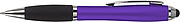 Ballpen with black ink and rubber tip. Purple