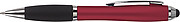 Ballpen with black ink and rubber tip. Red