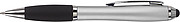 Ballpen with black ink and rubber tip. Silver