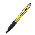 Ballpen with black ink and rubber tip. Yellow