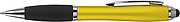 Ballpen with black ink and rubber tip. Yellow