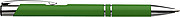 Ballpen with blue ink.Pale green