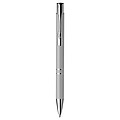 Ballpen with blue ink.Silver