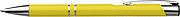Ballpen with blue ink.Yellow