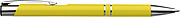 Ballpen with blue ink.Yellow
