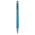 Ballpen with rubber finish. The tip, top and clip match each other with a dark grey colour.