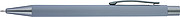 Ballpen with rubber finish. The tip, top and clip match each other with a dark grey colour.