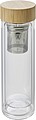Bamboo and glass double walled thermos bottle (420 ml)