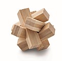 Bamboo brain teaser puzzle in star shape