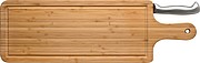 Bamboo chopping board with knife, brown