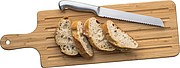 Bamboo chopping board with knife, brown