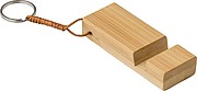 Bamboo key chain phone stand