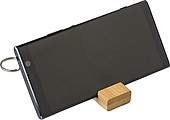 Bamboo key chain phone stand