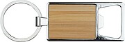 Bamboo key ring with bottle opener, brown