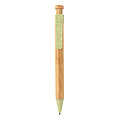 Bamboo pen with wheatstraw clip