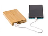 Bamboo power bank with a capacity of 4.000 mAh