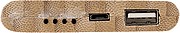 Bamboo power bank with a capacity of 4.000 mAh