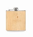 Bamboo slim hip flask 175ml