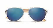 Bamboo sunglasses in pouch