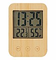 Bamboo thermo-/hygrometer w/ clock MIX